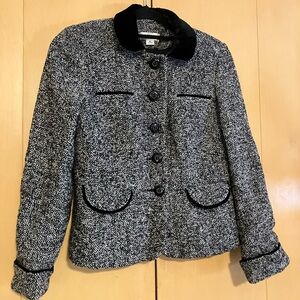 LOFT Black and White Tweed Blazer